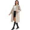 imageFlygo Womens Long Pea Coat Notch Lapel Double Breasted Trench Coat Fall Winter Overcoat Long JacketOatmeal