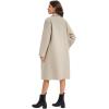 imageFlygo Womens Long Pea Coat Notch Lapel Double Breasted Trench Coat Fall Winter Overcoat Long JacketOatmeal