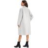 imageFlygo Womens Long Pea Coat Notch Lapel Double Breasted Trench Coat Fall Winter Overcoat Long JacketOffwhite