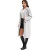 imageFlygo Womens Long Pea Coat Notch Lapel Double Breasted Trench Coat Fall Winter Overcoat Long JacketOffwhite