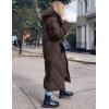imageFlygo Womens Long Puffer Coat Long Sleeve Padded Winter Down Coats Hooded Parka JacketCocoa Brown