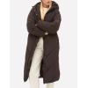 imageFlygo Womens Long Puffer Coat Long Sleeve Padded Winter Down Coats Hooded Parka JacketCocoa Brown