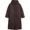imageFlygo Womens Long Puffer Coat Long Sleeve Padded Winter Down Coats Hooded Parka JacketCocoa Brown