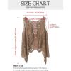 imageFlygo Womens Open Front Cotton Crochet Lace Boho Hippie Butterfly Vest Cardigan Coverup Sleeveless Irregular HemBeige