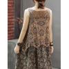 imageFlygo Womens Open Front Cotton Crochet Lace Boho Hippie Butterfly Vest Cardigan Coverup Sleeveless Irregular HemKhaki