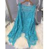 imageFlygo Womens Open Front Cotton Crochet Lace Boho Hippie Butterfly Vest Cardigan Coverup Sleeveless Irregular HemPeacock Blue