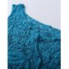 imageFlygo Womens Open Front Cotton Crochet Lace Boho Hippie Butterfly Vest Cardigan Coverup Sleeveless Irregular HemPeacock Blue