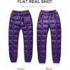 imageFlygo Womens Packable Winter Warm Snow Pants Utility Compression Down Pant TrousersPurple
