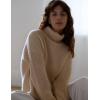 imageFlygo Womens Turtleneck Sweater Long Sleeve Oversized Sweaters Chunky Knit Tunic Pullover Sweater Trendy Fall Outfits