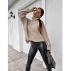 imageFlygo Womens Turtleneck Sweater Long Sleeve Oversized Sweaters Chunky Knit Tunic Pullover Sweater Trendy Fall Outfits