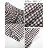 imageFlygo Womens Wide Leg Gingham Capri Pants Cotton Elastic Waisted Plaid Palazzo Bottoms Flowy Trousers with PocketsCoffee