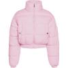 imageFlygo Cropped Puffer Jacket Women 2025 Winter Warm Zip Up Padded Short Quilted Jackets Down CoatPink