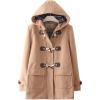 imageFlygo Girls Classic Horn Button Duffle Coat Hooded Wool Blended Pea Coat