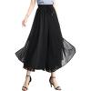 imageFlygo Womens High Waisted Swing Chiffon Wide Leg Cropped Palazzo Pants Culottes