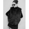 imageFlygo Faux Fur Vest Women Sleeveless Faux Fur Jacket Furry Open Front Cardigan Top Fluffy Winter Vest OuterwearBlack