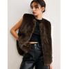 imageFlygo Faux Fur Vest Women Sleeveless Faux Fur Jacket Furry Open Front Cardigan Top Fluffy Winter Vest OuterwearBrown