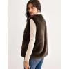 imageFlygo Faux Fur Vest Women Sleeveless Faux Fur Jacket Furry Open Front Cardigan Top Fluffy Winter Vest OuterwearBrown