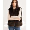 imageFlygo Faux Fur Vest Women Sleeveless Faux Fur Jacket Furry Open Front Cardigan Top Fluffy Winter Vest OuterwearBrown