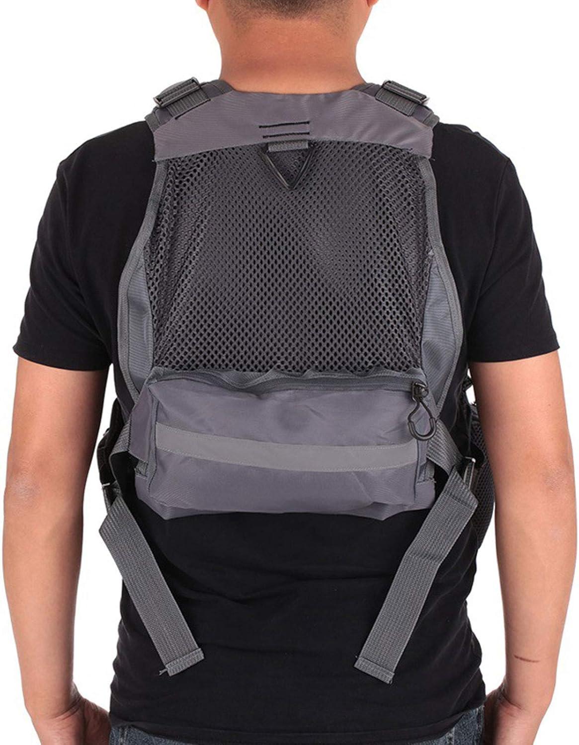 imageFlygo MultiPockets Fly Bass Fishing Vest Pack for Outdoor Activities Adjutable Size for MenWomenArmy Green Foam Style