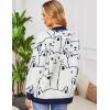 imageFlygo Cat Sweaters for Women Oversized Chunky Button Down Knit 2025 Fall Cardigan Cute Cartoon Sweater Kawaii ClothesNavy