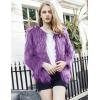 imageFlygo Faux Fur Coat Women Faux Fur Jacket Fluffy Open Front Cardigan Shaggy Short Coat Fall Winter JacketPurpleL