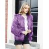 imageFlygo Faux Fur Coat Women Faux Fur Jacket Fluffy Open Front Cardigan Shaggy Short Coat Fall Winter JacketPurpleL