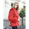 imageFlygo Faux Fur Coat Women Faux Fur Jacket Fluffy Open Front Cardigan Shaggy Short Coat Fall Winter JacketRedS