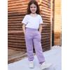 imageFlygo Girls Boys Fleece Joggers Sweatpants Sherpa Lined Winter Warm Elastic Waist Jogger Pants with PocketsPurple