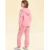 imageFlygo Girls Boys Fleece Sweatsuit 2 Piece Jogger Sets Zip Up Hooded Sweatshirts and Sweatpants with PocketsPink