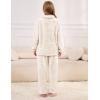 imageFlygo Girls Boys Fuzzy Pants Set Fleece Sweatsuit Flannel Fluffy 14 Zip Sweatshirt Pants Sets 2 Piece Outfits 514YearsBeige