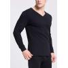 imageFlygo Men Thermal Underwear Set Ultra Soft Long Johns Set Base Layer Tops and BottomsBlack Grayround Neck