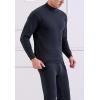 imageFlygo Men Thermal Underwear Set Ultra Soft Long Johns Set Base Layer Tops and BottomsBlack Grayturtleneck