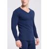 imageFlygo Men Thermal Underwear Set Ultra Soft Long Johns Set Base Layer Tops and BottomsBlueround Neck