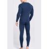 imageFlygo Men Thermal Underwear Set Ultra Soft Long Johns Set Base Layer Tops and BottomsBlueround Neck