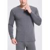 imageFlygo Men Thermal Underwear Set Ultra Soft Long Johns Set Base Layer Tops and BottomsDark Hemp Grayround Neck