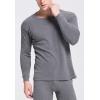 imageFlygo Men Thermal Underwear Set Ultra Soft Long Johns Set Base Layer Tops and BottomsDark Hemp Grayround Neck