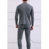 imageFlygo Men Thermal Underwear Set Ultra Soft Long Johns Set Base Layer Tops and BottomsDark Hemp Grayturtleneck