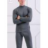imageFlygo Men Thermal Underwear Set Ultra Soft Long Johns Set Base Layer Tops and BottomsDark Hemp Grayturtleneck