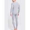 imageFlygo Men Thermal Underwear Set Ultra Soft Long Johns Set Base Layer Tops and BottomsLight Hemp Grayround Neck