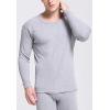 imageFlygo Men Thermal Underwear Set Ultra Soft Long Johns Set Base Layer Tops and BottomsLight Hemp Grayround Neck