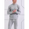 imageFlygo Men Thermal Underwear Set Ultra Soft Long Johns Set Base Layer Tops and BottomsLight Hemp Grayturtleneck