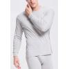 imageFlygo Men Thermal Underwear Set Ultra Soft Long Johns Set Base Layer Tops and BottomsSilver Grayround Neck