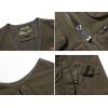 imageFlygo Mens 100 Cotton Outdoor Multiple Pockets Safari Fishing Journalist Vest Waistcoat Large Army Green