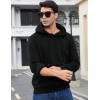 imageFlygo Mens Active Hoodies Fleece Lined Hoodie Lightweight Casual Athletic Workout Long Sleeve Hooded SweatshirtBlack