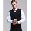 imageFlygo Mens Basic Slim Fit VNeck Pullover Sweater Vest Wool Blend Knit VestBlack