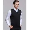 imageFlygo Mens Basic Slim Fit VNeck Pullover Sweater Vest Wool Blend Knit VestBlack