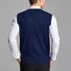 imageFlygo Mens Casual VNeck Argyle Knitted Pullover Sweater Vest Knitwear WaistcoatNavy