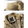 imageFlygo Mens Casual Winter Warm Thick Fleece Sherpa Lined Bomber JacketKhaki