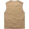 imageFlygo Mens Cotton Canvas Work Travel Vest Sleeveless JacketKhaki