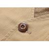 imageFlygo Mens Cotton Canvas Work Travel Vest Sleeveless JacketLight Khaki